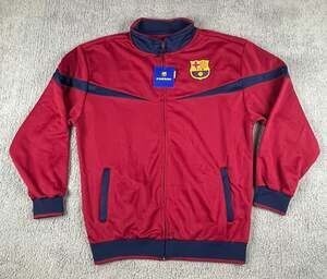 FC Barcelona Men's L Red Blue Polyester Full Zip Long Sleeve Soccer Track Jacket